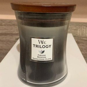 Woodwick Trilogy Fireside Redwood Sandalwood Clove